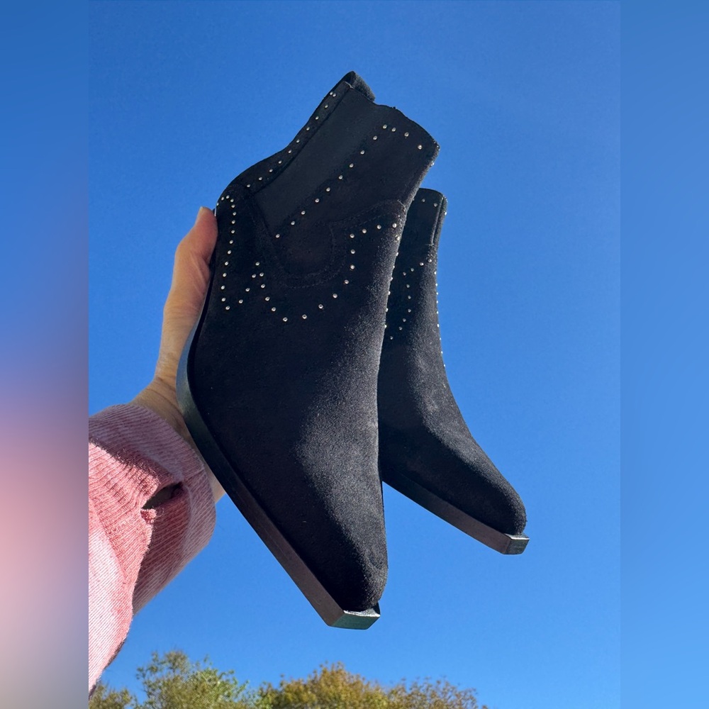 Rag & Bone Westin Suede Black Ankle Boots w/Studded Detail Size 7.5/37.5 New - Picture 6 of 12